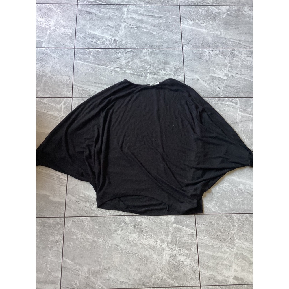 Three Bird Nest Black Batwing Sleeve Oversized Dolman Knit Top XL